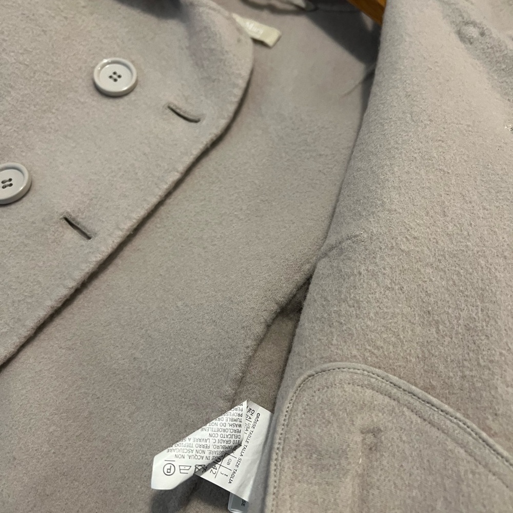 S Max Mara Angora Blend Pea Coat Cream | Quiet Luxury Old Money Chic Timeless - Picture 14 of 16